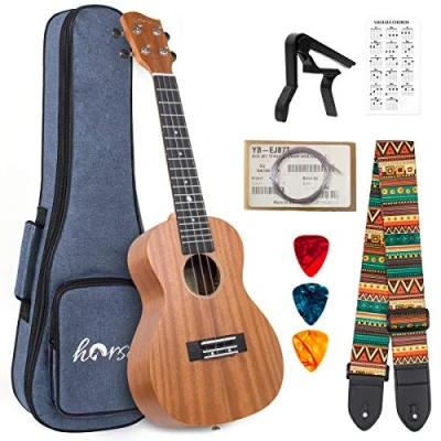 Image of Tenor ukulele 26 Inch Ukelele Mahogany for Beginner with Gig Bag Strap String Capo Picks
