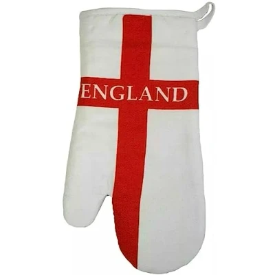 Image of England Supporters St Georges Cross Flag Oven Glove Barbecue Kitchen Mitten Womens Football World Cup Gear
