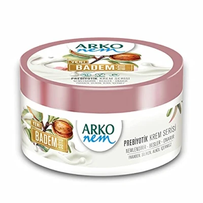 Image of Arko NEM Luxurious Moisturising Cream Almond Milk Formula 250Ml Tub Lightweight Suitable For Daily Use