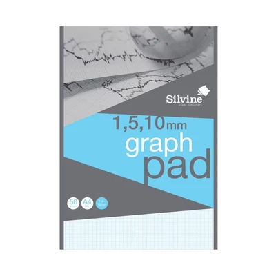 Image of Silvine A4 Professional Graph Pad. 50 Sheets of Quality 90gsm Paper,White