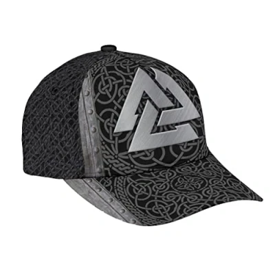 Image of 456 Baseball Cap Viking Metal Pattern Black Hat for Men Adjustable Hip Hop Unisex Running Activities