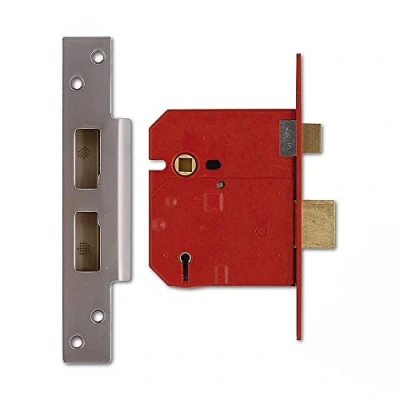 Image of Union Locks 2234E 5 Lever BS Mortice Sash Lock 79.5mm Satin Chrome Finish (Boxed)