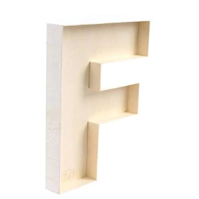 Image of Handmade Unfinished Wooden Fillable Letter F, Empty Letters &amp; Numbers Signs