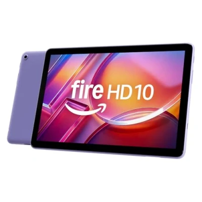 Image of Amazon Fire HD 10 tablet (newest gen), built for relaxation, 10.1&quot; vibrant Full screen, octa core processor, 3 GB RAM, up to 13 h battery life, (2023 release), 32 GB, Lilac, with adverts