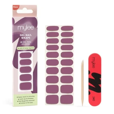 Image of Mylee Gel Nail Wraps [in The Air] 10 Pre Cured Stickers for Instant Mani No Lamp Needed, Chip Resistant, Glossy Finish, Lasts Up to 14 Days Easy Apply, Vegan &amp; Cruelty Free