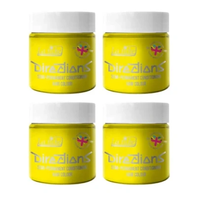 Image of 4x La Riche Directions Semi Permanent Hair Color 100ml Tub Bright Daffodil