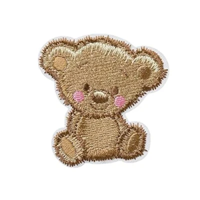 Image of Mono Quick Iron On Patch Applique Teddy Bear Shaggy 5.5 x cm