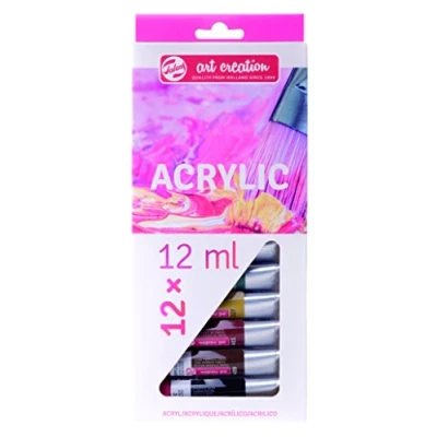 Image of Talens Art Creation Acrylic Paint Starter Set, 12 Colors (12 ml tubes) Painting for Adults