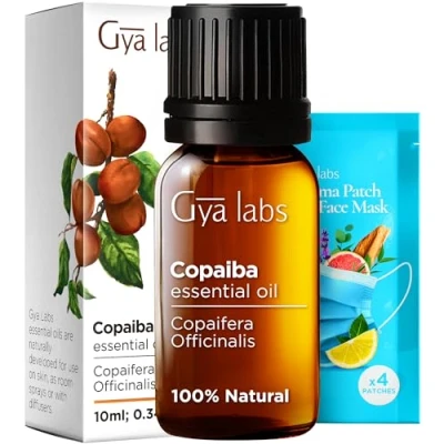 Image of Gya Labs Copaiba Essential Oil Diffusers for Skin Body Comfort, Fragrances &amp; Candles, Aromatherapy, Massage Self Care Rituals 100% Natural (10ml)
