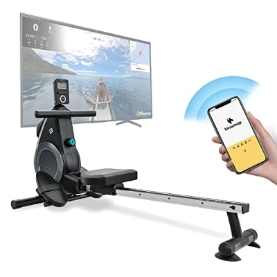 Image of Bluefin Fitness Blade FIT Rowing Machine Kinomap Compatible Home Gym Machines Foldable For Storage LCD Digital Console Smartphone App