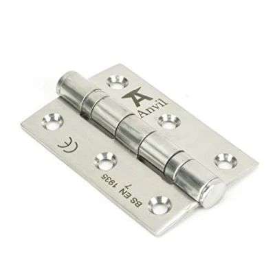 Image of From The Anvil Satin SS 3 Inch Ball Bearing Butt Hinge (Pair)