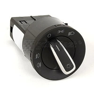 Image of Fits for VW Golf Passat Polo T5 Sharan Headlight Fog Light Switch brushed Alloy