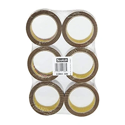 Image of Scotch Packing tape Low noise brown storage refills, 1 x flat pack of 6 rolls (50 mm 66 m)