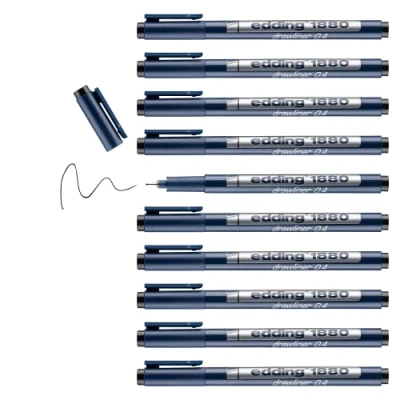 Image of Edding E 1880 0.4 DrawLiner Black (Pack of 10)
