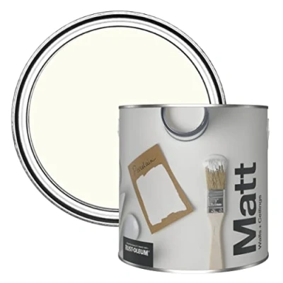Image of Rust Oleum Colours Matt Emulsion Wall and Ceiling Paint Porcelain 2.5L