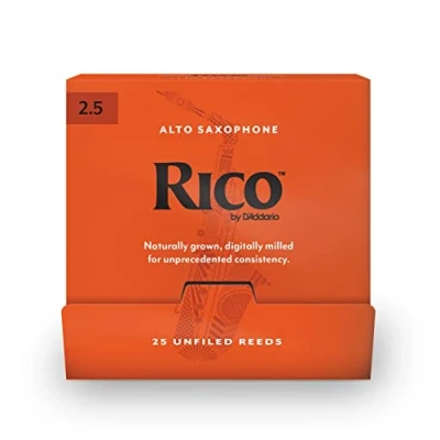 Image of Rico by D&#039;Addario Alto Saxophone Reeds, 2.5, 25 Count Single Reeds