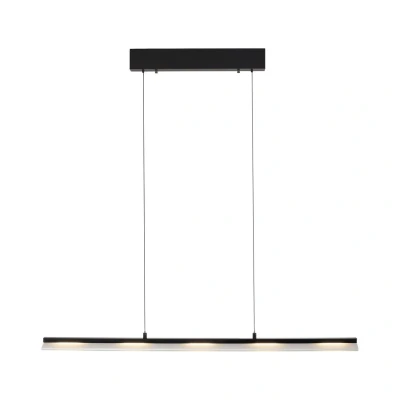 Image of JUST LIGHT. LED pendant light Nele, black, iron, glass