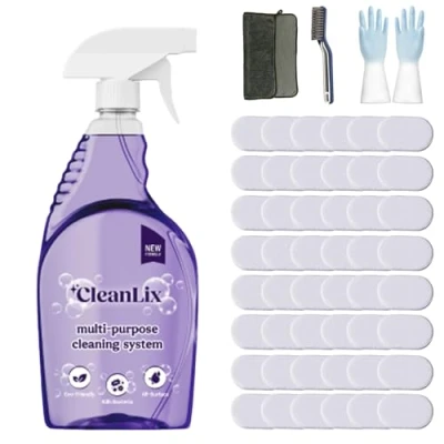 Image of Cleanlix Cleaning Spray, Cleaner for Instant Stain Removal, All Purpose Spray with Tablets, The in One Solution Every (Flowers*48,1 Bottle)