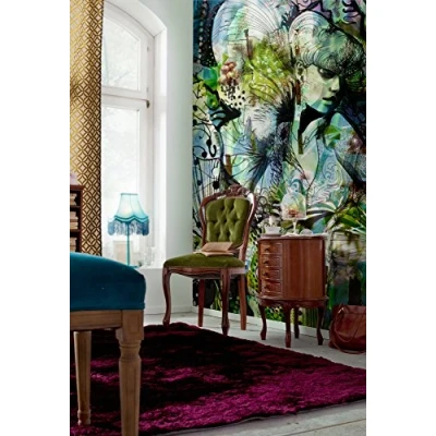 Image of Komar Aphrodite Garden Wall Mural 184 x 254 cm 4 Panel Green