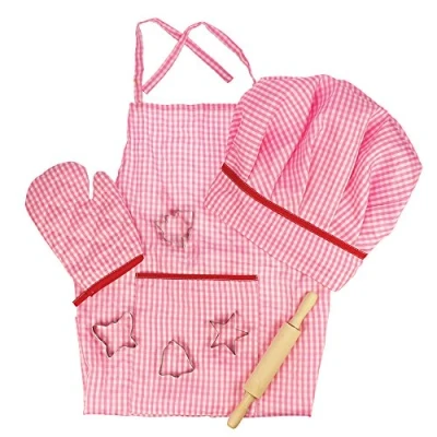 Image of Bigjigs Toys Pink Chef&#039;s Dress Up Set with Baking Accessories