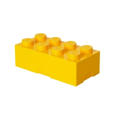 Image of LEGO Lunch Box with 8 Knobs Food Grade, Dishwasher Safe, Versatile Storage Container, Pencil Case, Snack Box, 950ml, for Kids &amp; Adults Yellow