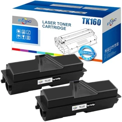 Image of ECSC Toner Cartridge TK 160 For Printer, Compatible With Kyocera ECOSYS P2035d P2035dn FS 1120D 1120DN 1120 Series (Black, 2 Pack)