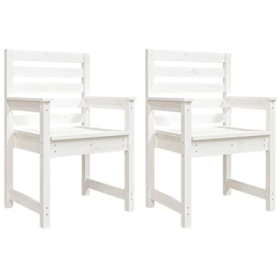 Image of vidaXL Garden Chairs 2 pcs White 60x48x91 cm Solid Wood Pine