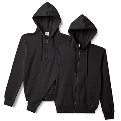Image of FM London (2 Pack) Extra Warm Zip Up Hoodies for Kids with Brushed Fleece Lining Super Soft &amp; Durable Boys Crafted a Rich Blend of Cotton Regular Fit Hoodie