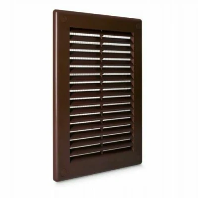 Image of Brown Air Vent Grille 150mm x 200mm with Fly Screen ABS Plastic Louvre Duct