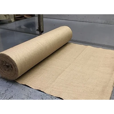 Image of 5m Long x 72 Inch (1.83m) Wide, 10oz Weight, Natural Hessian Jute Sack Fabric for Paint Balling, Screening, Weed Control