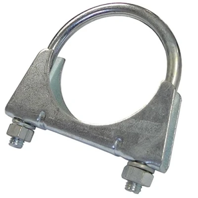 Image of Hyfive Universal Exhaust U Bolt Clamp Heavy Duty with Nuts 45mm BZP 2 Clamps