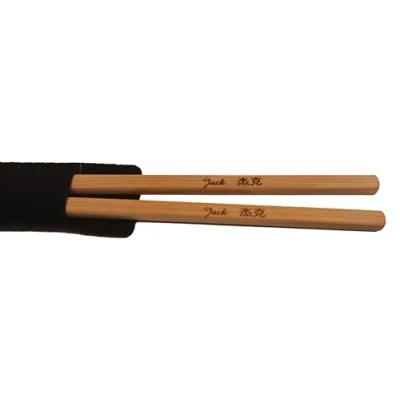 Image of 1 Pair Personalised Bamboo Wood Chopsticks Engraved with Any Christian Name in English and Chinese Enter Your Own Custom Text.