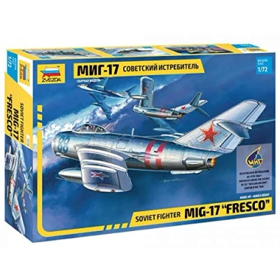 Image of Zvezda 7318 500787318 1:72 MIG 17 Fresco Soviet Fighter Plastic Construction Model Kit Assembly for Beginners Detailed, Unvarnished
