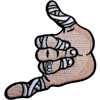Image of Shaka Hand BJJ Patch (90 mm) Brazilian Jiu Jitsu Embroidered Iron on or Sew Badge Hang Loose Grappling GI Grappler Kimono DIY Gift Patches