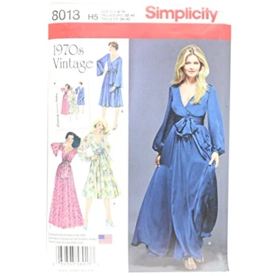 Image of Simplicity Sewing Pattern 8013H5 Misses&#039; Vintage 1970&#039;s Dresses&#039;, Paper, White, H5 (6 8 10 12 14)