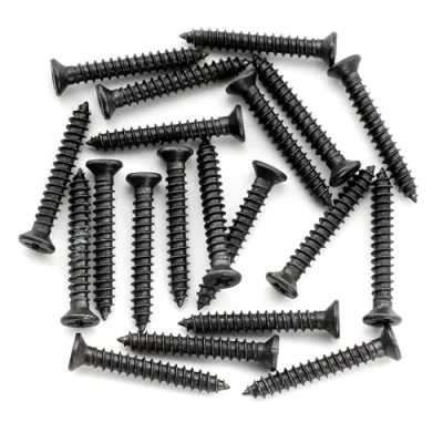 Image of Musiclily Ultra Metric M2.6x18mm Stainless Steel Bridge Humbucker Mounting Ring Screws Phillips Flat Head Countersunk for Electric Guitar, Black (Set of 20)