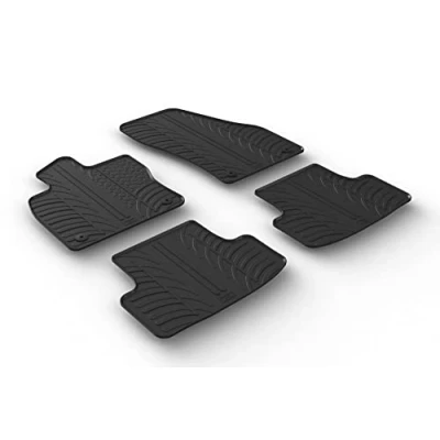 Image of Gledring 0478 Set of Rubber Mats for Skoda Kamiq 9/2019 (T Profile 4 Pieces + Mounting Clips) Black