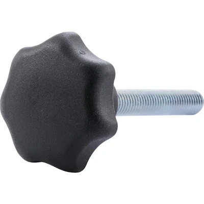 Image of Ganter Normelemente GN 6336.4 ST 40 M8 50 Star Grip Screws, Matte Black, Gewindelänge l1: 50mm, Set of 10 Pieces