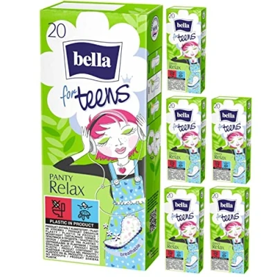 Image of Bella for Teens, Relax Panty Liners 20 Units (Pack of 6)
