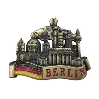 Image of 3D Berlin Germany Refrigerator Fridge Magnet Tourist Souvenirs Handmade Metal Craft Magnetic Stickers Home Kitchen Decoration Travel Gift
