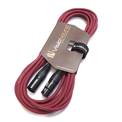 Image of VisioSound Premium Microphone Lead Male XLR to Female XLR/Pro Noiseless Balanced Cable (6m, Purple)