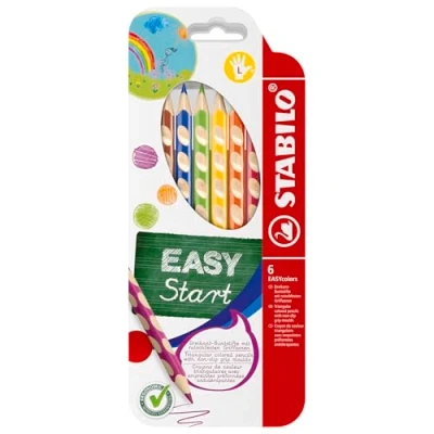 Image of Colouring Pencil STABILO EASYcolors Left Handed Wallet of 6 Assorted Colours