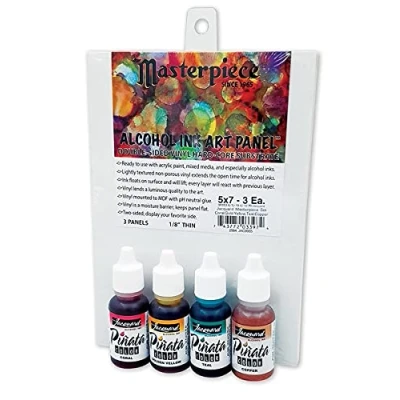 Image of Jacquard Pinata Alcohol Ink Set of 4 Inks and 3 Canvas