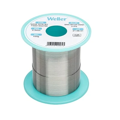 Image of Weller WSW SCN M1 (T0051402799) Lead Free Solder Wire, Ø 0.5mm, Alloy Sn99.3Cu0.6Ni0.05, Flux content 3.5%, 100g
