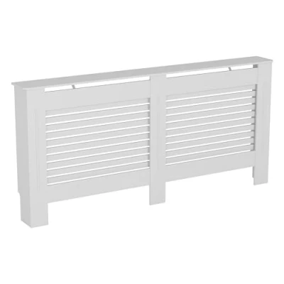 Image of Vida Designs Milton Radiator Cover White Modern Painted MDF Cabinet, Extra Large (H: 82 / W: 172 D: 19 cm)