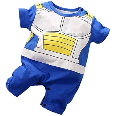 Image of Sxkayxr Cartoon Newborn Baby Boys Girls Romper Goku Inspired Infant Outfit Jumpsuit Clothes