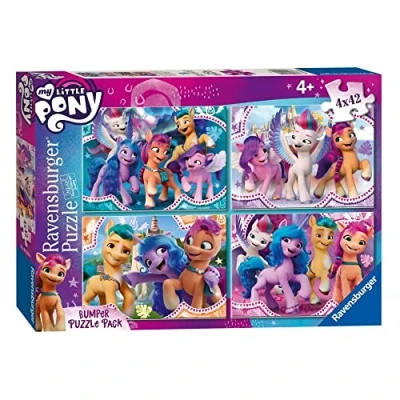 Image of Ravensburger 05239 Little Pony, Puzzle 4 x 42 Bumper Pack, Recommended Age 4+, Multi Coloured, único