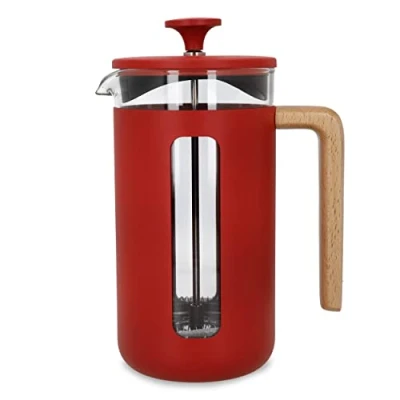 Image of La Cafetiere Pisa 8 Cup Red Wood Handle