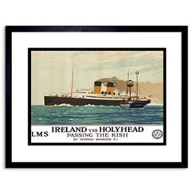 Image of Wee Blue Coo TRAVEL IRISH SEA FERRY KISH BOAT SHIP HOLYHEAD IRELAND FRAMED PRINT F97X7268