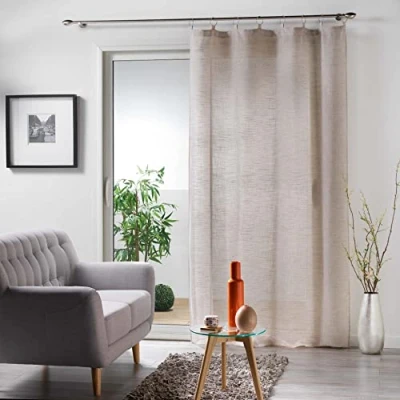 Image of Douceur d&#039;Intérieur Curtain Panel with Rings 140 x 240 cm Milza Beige
